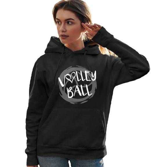 Go All Out Volleyball Distressed Ball Sweatshirt Hoodie Mens/Women