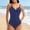 Blue, variant on Women's Sports One-Piece Swimsuit Conservative Backless Triangle Push-Up Underwire Ruched High Waist Tummy Control Slimming High Stretch Cross-Border Beach Swimwear Coffee XL