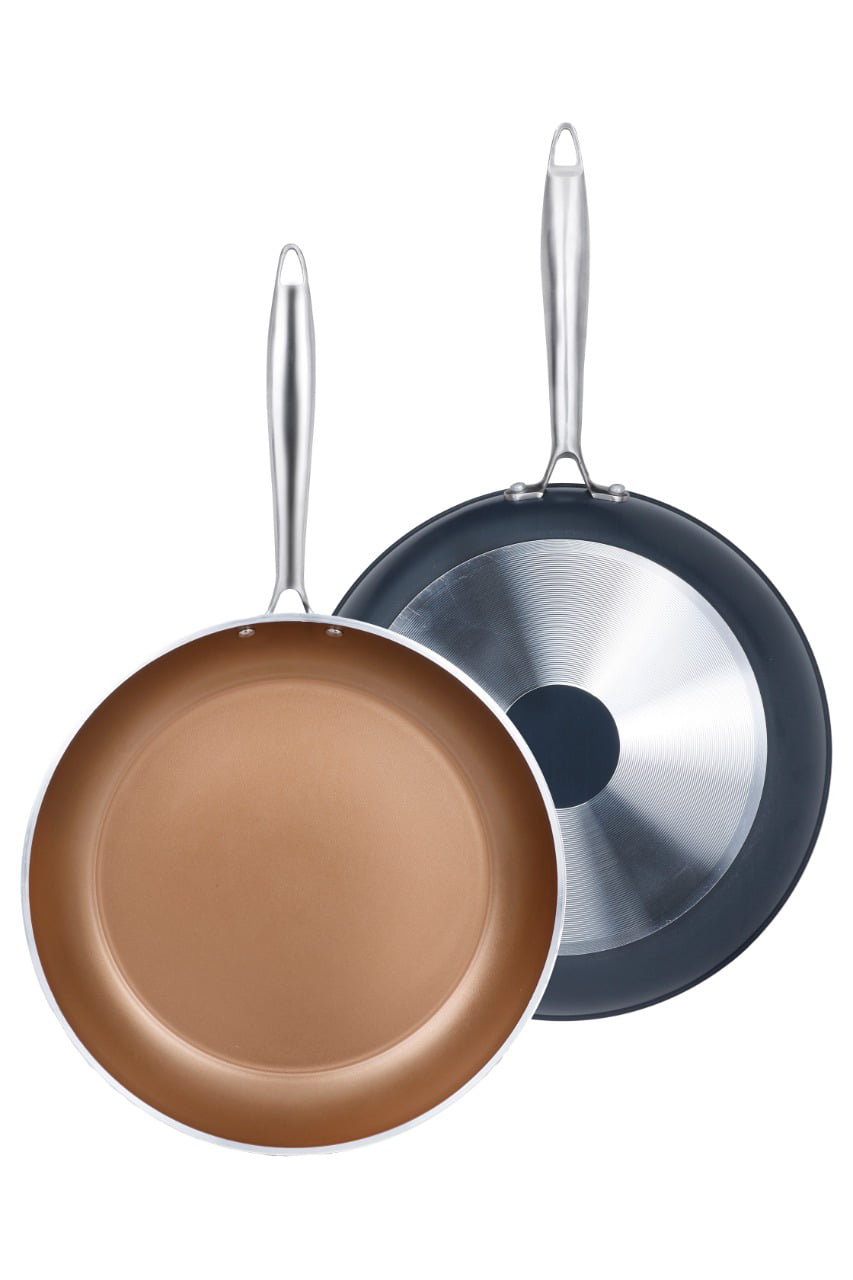 Shop for Sweettreats Copper Pan 10-Inch Nonstick Deep Square Induction Fry  Pan with Glass Lid, Dishwasher Safe Oven Safe at Wholesale Price on