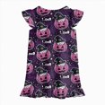 thumbnail image 5 of NOLDARES Halloween Girls Nightgowns Kids Flutter Short Pajamas Nightdress Princess Nightgown Sleep Dress(N211-Dark Purple), 5 of 7
