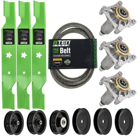 8TEN Blade Spindle Pulley Belt Idler Kit for Husqvarna 532187281 54-inch MK1009878