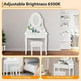 thumbnail image 6 of Twister.CK Vanity Table with LED Mirror & Stool, Modern Makeup Desk with 3 Lighting Modes, 3 Drawers, White, 6 of 8