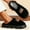 Black, variant on Stripe Men’s House Slippers Platform Soft Memory Foam Light EVA Comfy Flannel Warm Winter Family Slipper