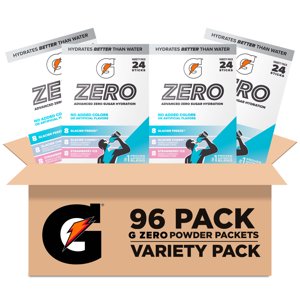 Gatorade Zero Sugar Variety Pack, 24 Powder Sticks, 4 Pack