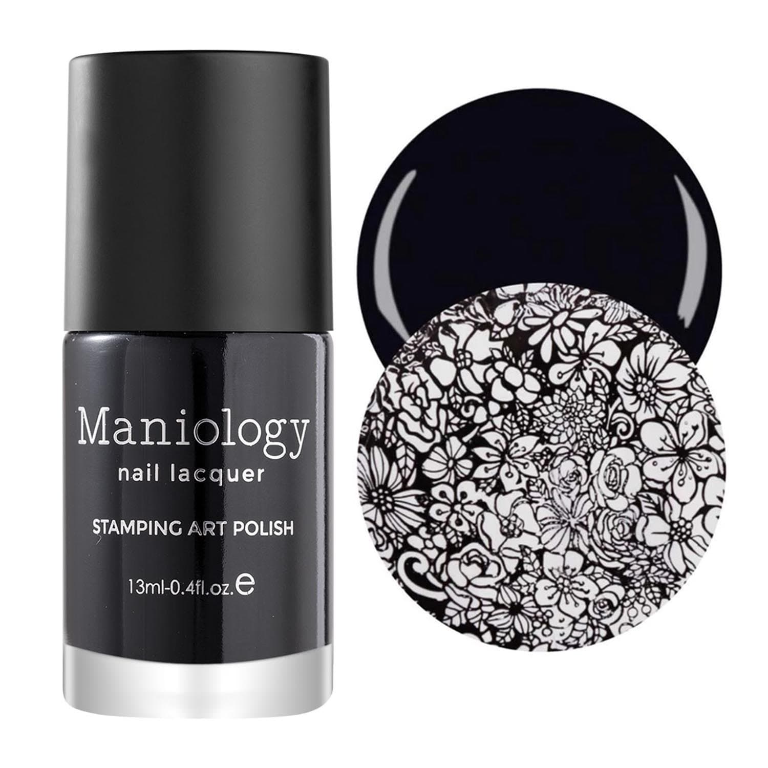 Maniology Pardon my French Nail Stamping Bundle - 1 Stainless Steel Plate with Nail Art Set