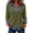 32# Army Green, variant on Women's Waffle Knit Long Sleeve TopDenim Collar Layered Look Shirt, Button V Neck Casual Tunic Blouse for Everyday Fall Outfits M Blue
