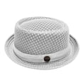 thumbnail image 2 of Mesh Breathable Fedora Trilby Hat for Men Women Unisex Summer Outdoor Sun Protection Small Dress Hat for Beach Travel Activities White, 2 of 3