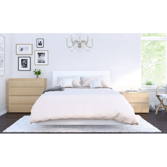 Nexera 4-Piece Bedroom Set With Bed Frame, White, Full