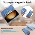 thumbnail image 2 of for Samsung Galaxy S23 Plus Phone Case, Detachable Magnetic Wallet, Card Slot Pocket Zipper Retro PU Leather Flip Folio Case Compatible with Kickstand Magsafe for Samsung Galaxy S23 Plus, Blue, 2 of 9