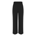 thumbnail image 6 of CHWGFWL Palazzo Pants for Women Dressy 2024 Women's Solid Color Pleated Process Versatile Slimming Temperament Commuting High Waist Business Casual Trousers With Pockets Womens Trousers (Black,XXL), 6 of 6