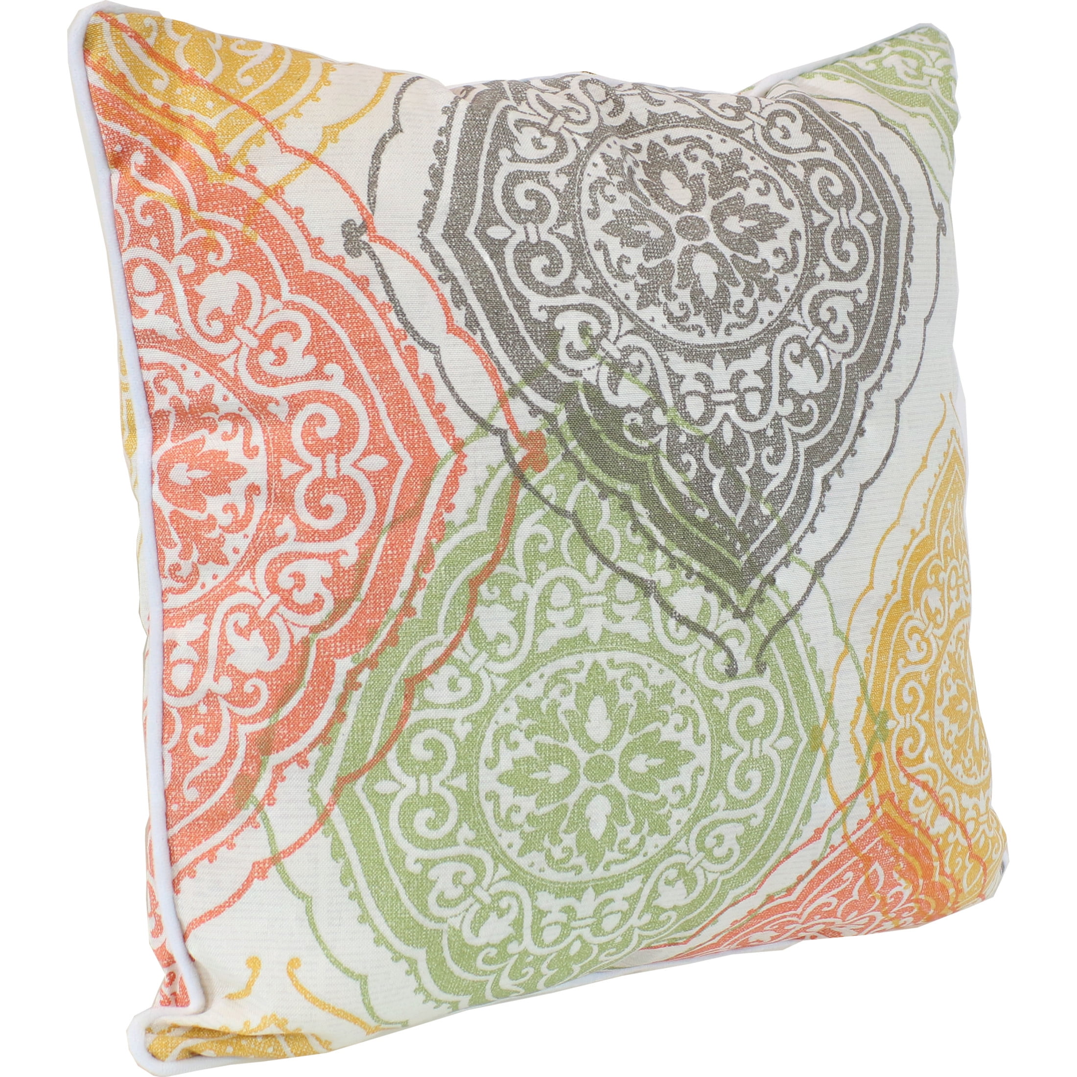Sunnydaze 16" x 16" Muted Damask Mandalas Polyester Square Outdoor Throw Pillows, 2 Count
