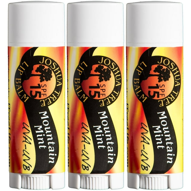 Bálsamo labial Joshua Tree Mountain Mint SPF 15 orgánico (paquete de 3)