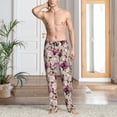 thumbnail image 2 of Pofeuu Rose Flowers Print Men's Pajama Pants, Soft Lounge Pajama Pants with big pockets for Men Plaid Pj Bottoms-X-Large, 2 of 6