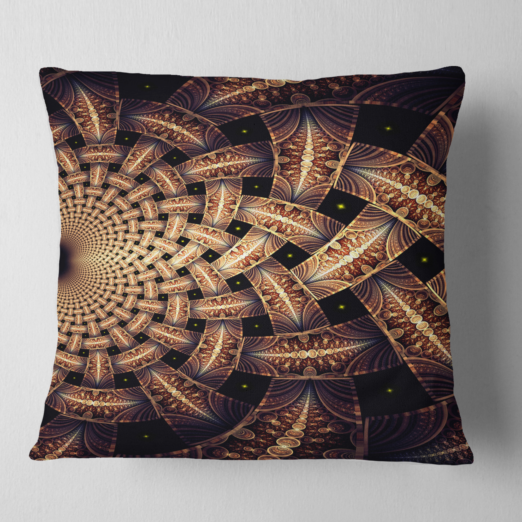 Designart 18" x 18" Contemporary, Modern Black Polyester Throw Pillow