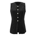 thumbnail image 5 of Women's Summer Sleeveless Suit Vest V-Neck Button Down Fashion Business Casual Dressy Tops Elegant Layering Slim Fit, 5 of 5