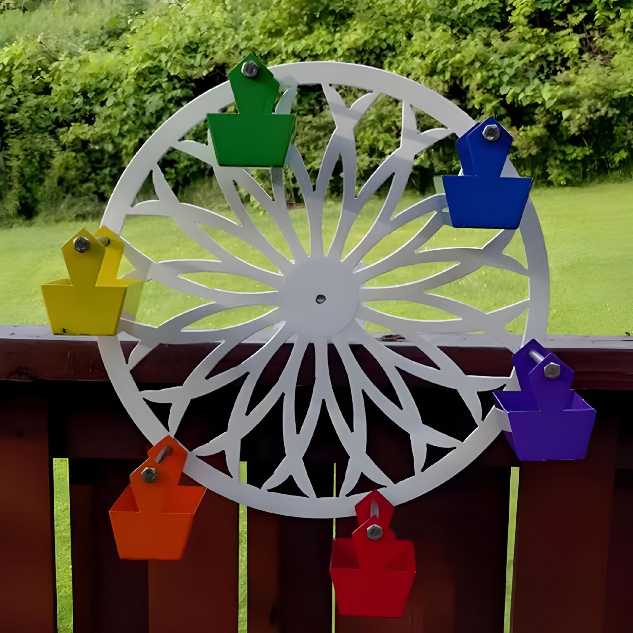 ACDANC The Ferris Wheel of Fun for Your Feathered Friend, Whirly Wheel Bird Feeder with Spinning Motion, Durable Steel Design Makes It Easy to Install on Poles or Trees, Perfect for Bird Watching
