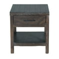 thumbnail image 2 of Nikay Side End Table- 1 Drawer- Shelf- Dark Brown Mindi Wood- 26 Inch, 2 of 5