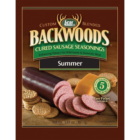 LEM Summer Sausage Seasoning Backwoods - Smoked, Shelf-Stable - 3.81 oz Packet