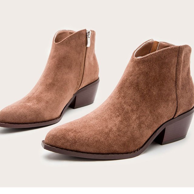 Botas de mujer Zapatos puntiagudos Cremallera Zapatos de banda alta Zapatos casuales de invierno Tacón medio Cálido Wmkox8yii sdhk542