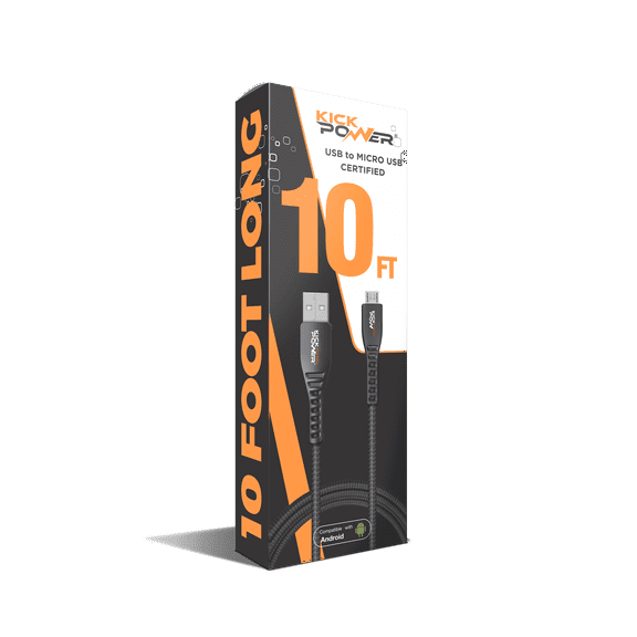 Kick Power USB to Micro USB 10ft Charging Cable