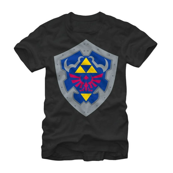 Men's Nintendo Legend of Zelda Hylian Shield Graphic Tee Black Medium