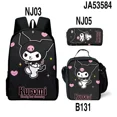 thumbnail image 1 of 3D 3PC-Set New Product Kuromi Backpack Backpack Pencil Bag Student School Bag Primary And Middle School Students, 1 of 5