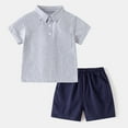 thumbnail image 2 of Sopiago Toddler Boys Outfits Baby Boy Summer Clothes Polo Shirt Little Boy Shorts Set Cotton Clothes for Boys Grey,12-18 Months, 2 of 5