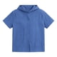 thumbnail image 3 of Camiseta de manga corta con capucha informal de color liso para niños de 3 a 13 años, 3 of 8