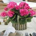thumbnail image 3 of 2 Pcs Artificial Geraniums Silk Flowers Outdoor Artificial Red Geranium Bush Faux Flowers Red Geraniums for Floral Home Decor Indoor Garden Patio Grave Cemetary Vase Table Centerpiece, 3 of 5