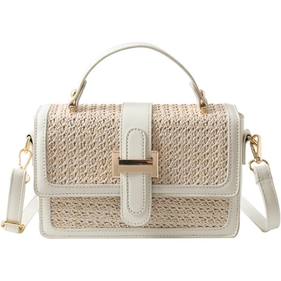 LinYooLi Straw Clutch Purse Women Crossbody Bag Summer Beach Shoulder Bags Vintage Rattan Woven Small Handbag