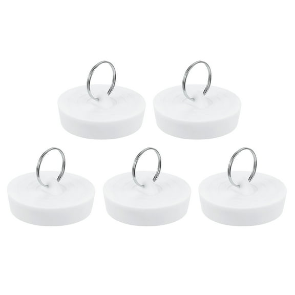 Uxcell 5 Pack Rubber Sink Plug, Bathtub Drain Stopper Fit for 2" to -2-1/16", White