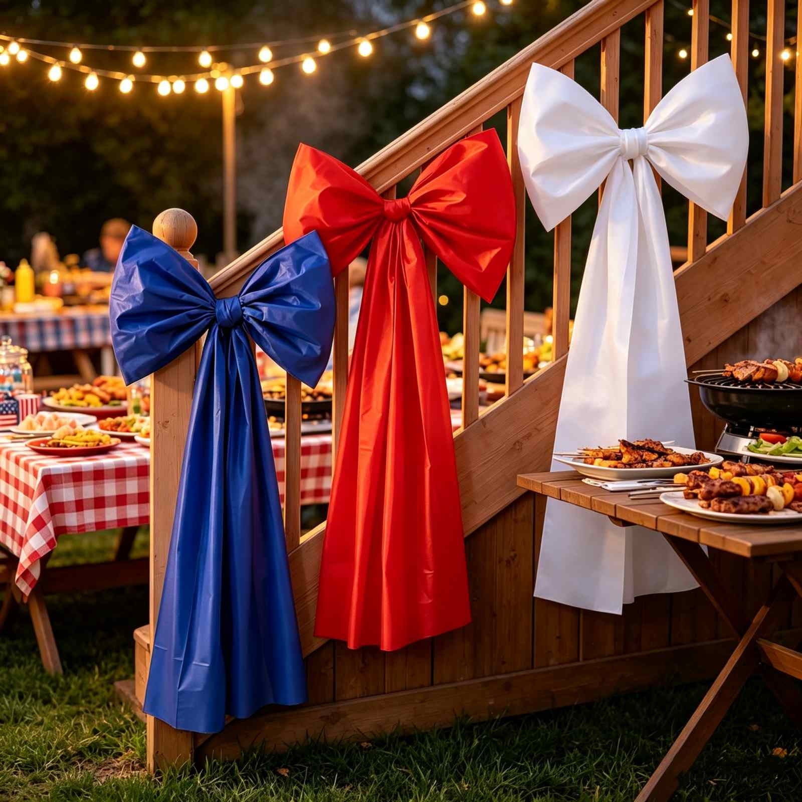 Stijggn Patriotic Ribbon 4th of July Decorations American Flag Double Sided Star Striped Wired Ribbon Red Blue White Ribbons for 4th of July Memorial Day Bow Wreath Making DIY Crafts