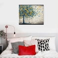 thumbnail image 4 of Nawypu  Canvas Wall Art Blue Tree Golden Butterflies Picture Abstract Grey Graffiti Canvas Prints Ready to Hang for Living Room Bedroom, 4 of 4
