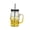 Yellow, variant on Skull Mason Jars with Handle, 16 Oz Gradient Glass Beer Mugs Gothic Wide Mouth Tumbler Cup with Straws and Lids, Novelty Pub Bar Mug Halloween Drinking Glasses for Beverage, Liquor, Mix Cocktail