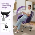 thumbnail image 4 of Girl Cute Makeup Chair with Arm Rest for Bedroom Dressing Room , Comfy Vanity Chair , Velvet Office Chair for Home Office , Desk Chair, 4 of 8