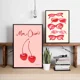 thumbnail image 2 of Póster de lazo rosa femenino de moda, póster de papel Kraft para bar, póster vintage, arte de pared, pintura, dormitorio, estudio, pegatinas, 2 of 5