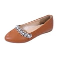 thumbnail image 3 of oqasdz Women Casual Shoes Rhinestone Pointed Flat Dressy Shoes Comfort Slip On Low Heel Party Evening Wedding Solid Color Ballet Shoes Outdoor Summer, 3 of 7