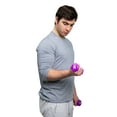 thumbnail image 3 of Fabrication Enterprises Vinyl-coated Iron Dumbbell, Violet, 2 lb, 3 of 3