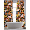 thumbnail image 5 of Watercolor Poppy Sheer Curtains 84 Inch Length 2 Panels Set Window Treatments, Spring Floral Daisy Tulips Botanical Vintage Rod Pocket Semi Curtains for Living Room/Bedroom/Kitchen, 104"W x 84"L, 5 of 7