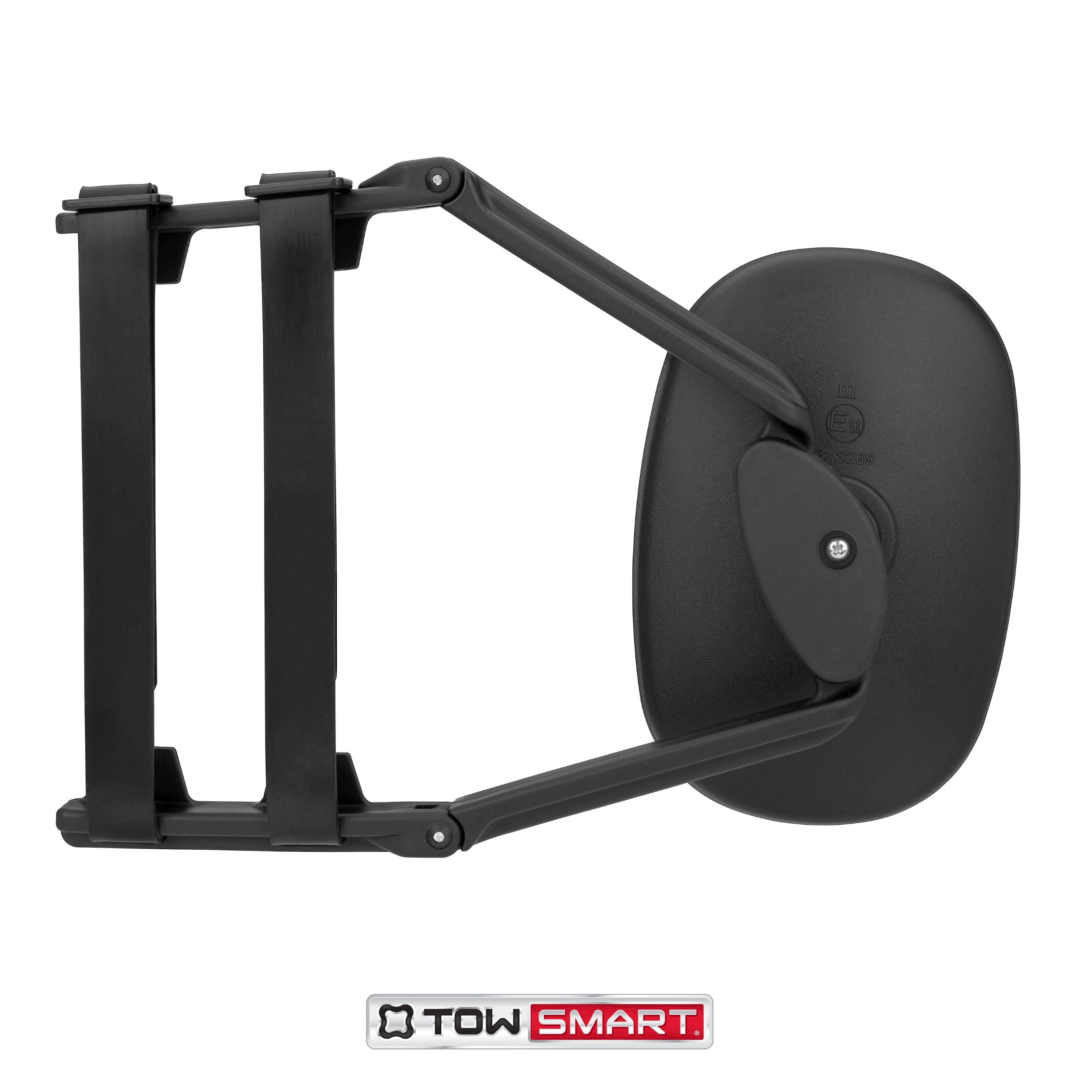 TowSmart 7283 Heavy Duty Clip-on Adjustable Towing Mirror, Black