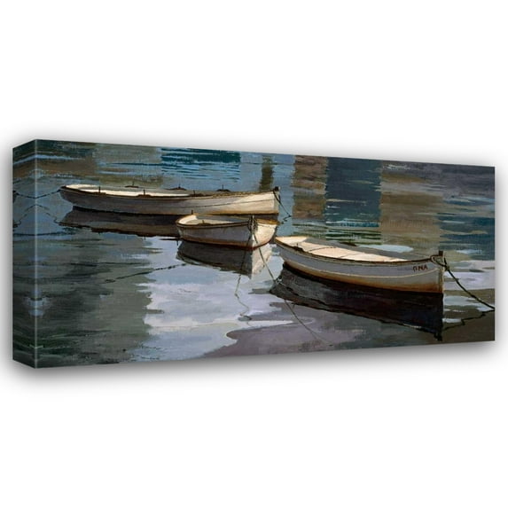 Poch Romeu 18x11 Gallery Wrapped Canvas Wall Art Titled - El Descanso de las Tres Barcas