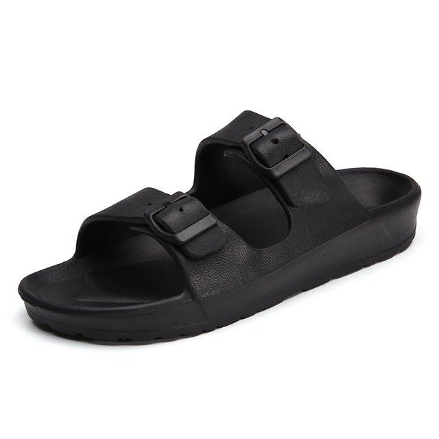 Sandalias planas para mujer Plantilla cómoda Diapositivas ajustables Hebilla doble Zapatillas EVA Adepaton HMHZ761-8