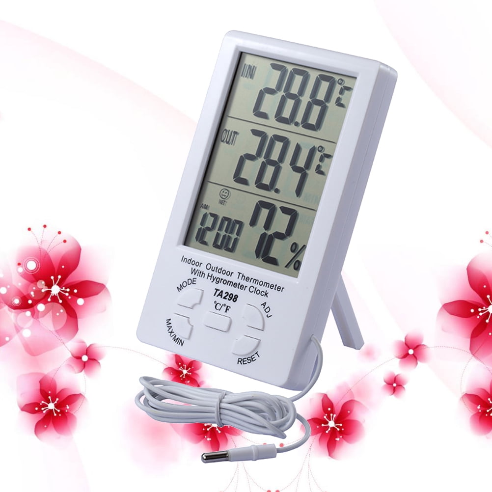 3 PCS Outdoor Temperature Gauge Humidity Indicator White
