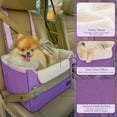 thumbnail image 4 of PETSFIT Small Dog Car Seat, Puppy Portable Dog Booster seat for Car with Clip-On Leash, Adjustable Straps Suitable for Small Pets Up to 25lbs (Purple), 4 of 8