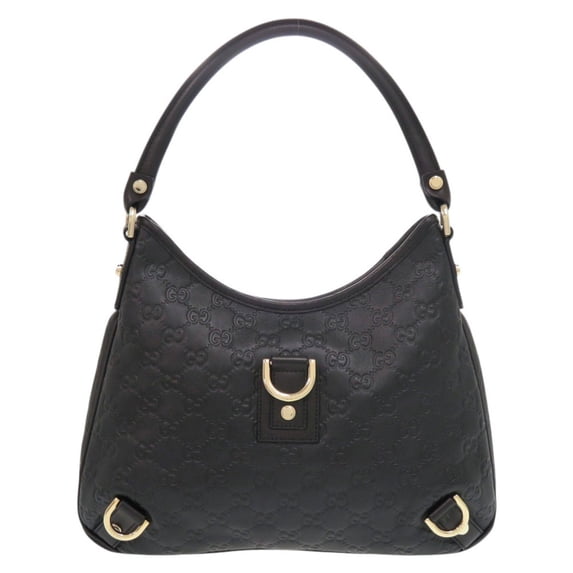 Pre-Owned Gucci Abbey Guccissima 13078 one-shoulder bag in black leather.... (Good)