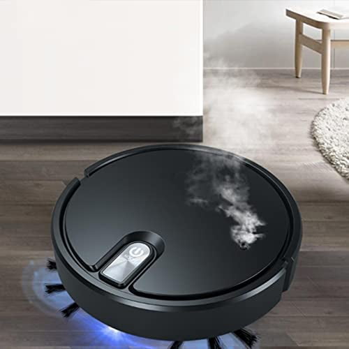 Robot Vacuums Auto Robotic Vacuum Cleaner Multifunction Vacuum Robot 5 in 1 2000Pa Strong Vacuum Cleaner and Sweeping Moisture Wipe in One for Carpets and Animal Hair (Black)