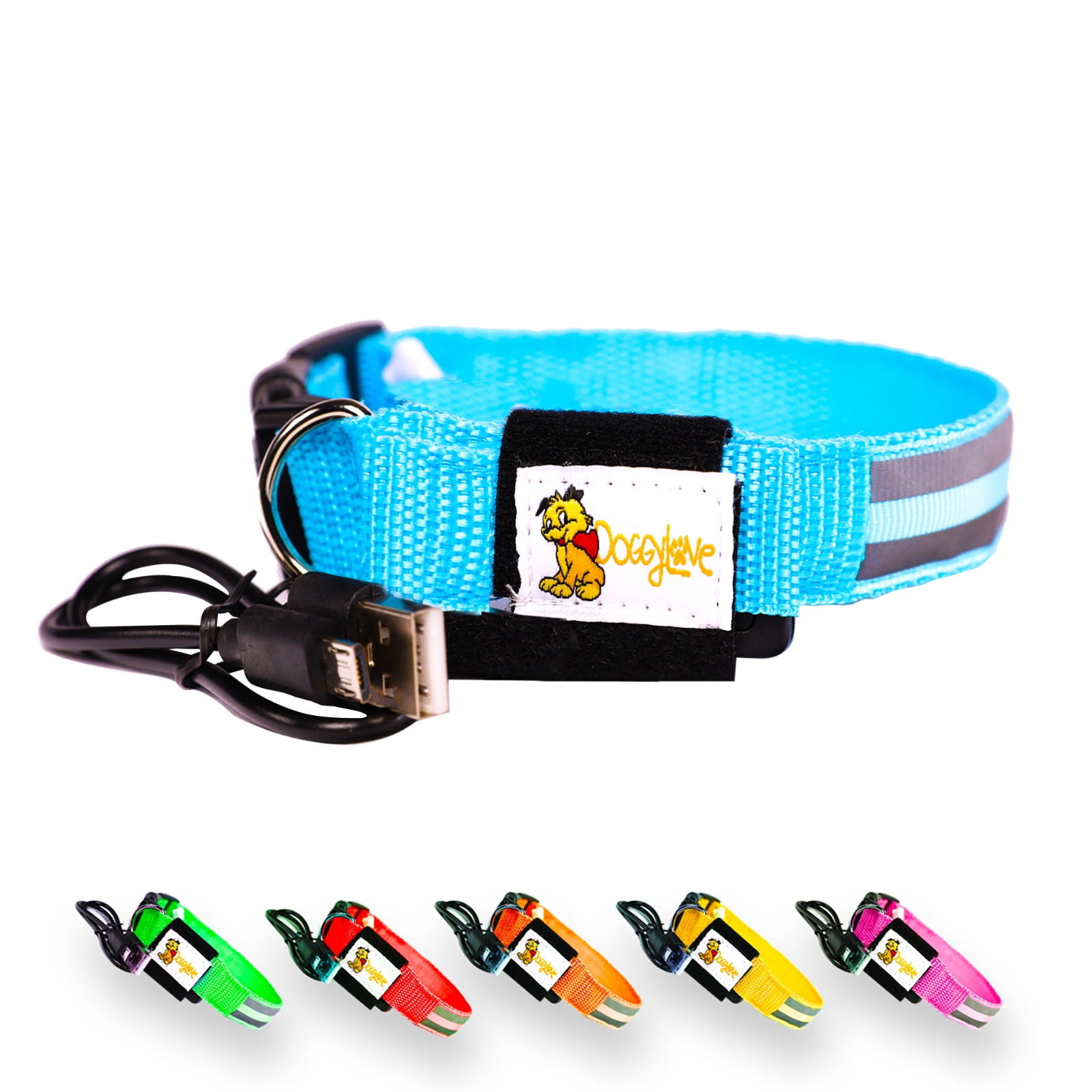 DOGGYLOVE LED Dog Collar Lighted Collars for All Pets USB