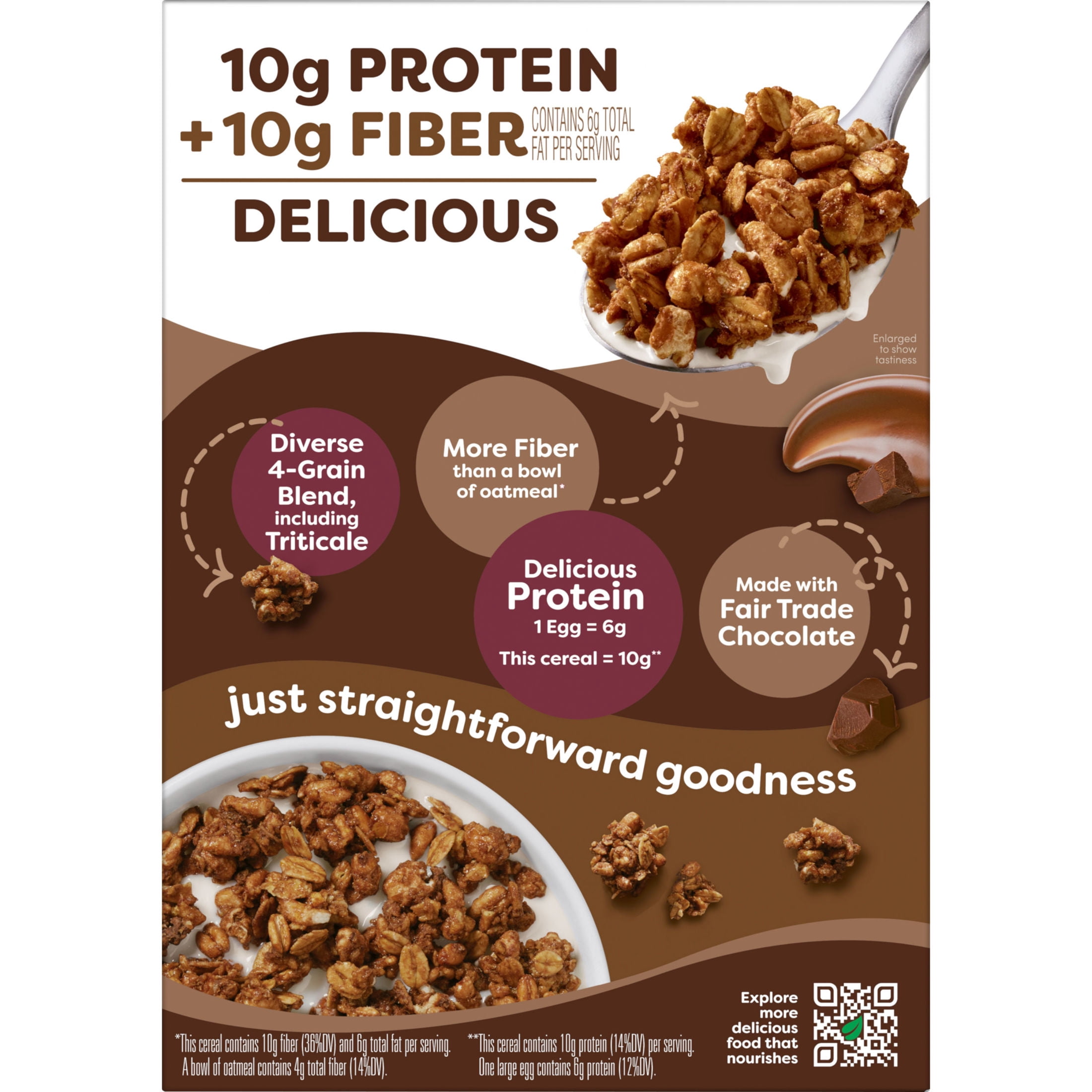 (10 pack) Kashi GO Chocolate Crunch Protein Cereal, 10g Protein, 16 oz