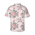 thumbnail image 3 of Balery Rose Flowers Print Men's Hawaiian Shirts Short Sleeve Beach Shirt Relaxed Fit Vacation Button Down Shirts-XX-Large, 3 of 9