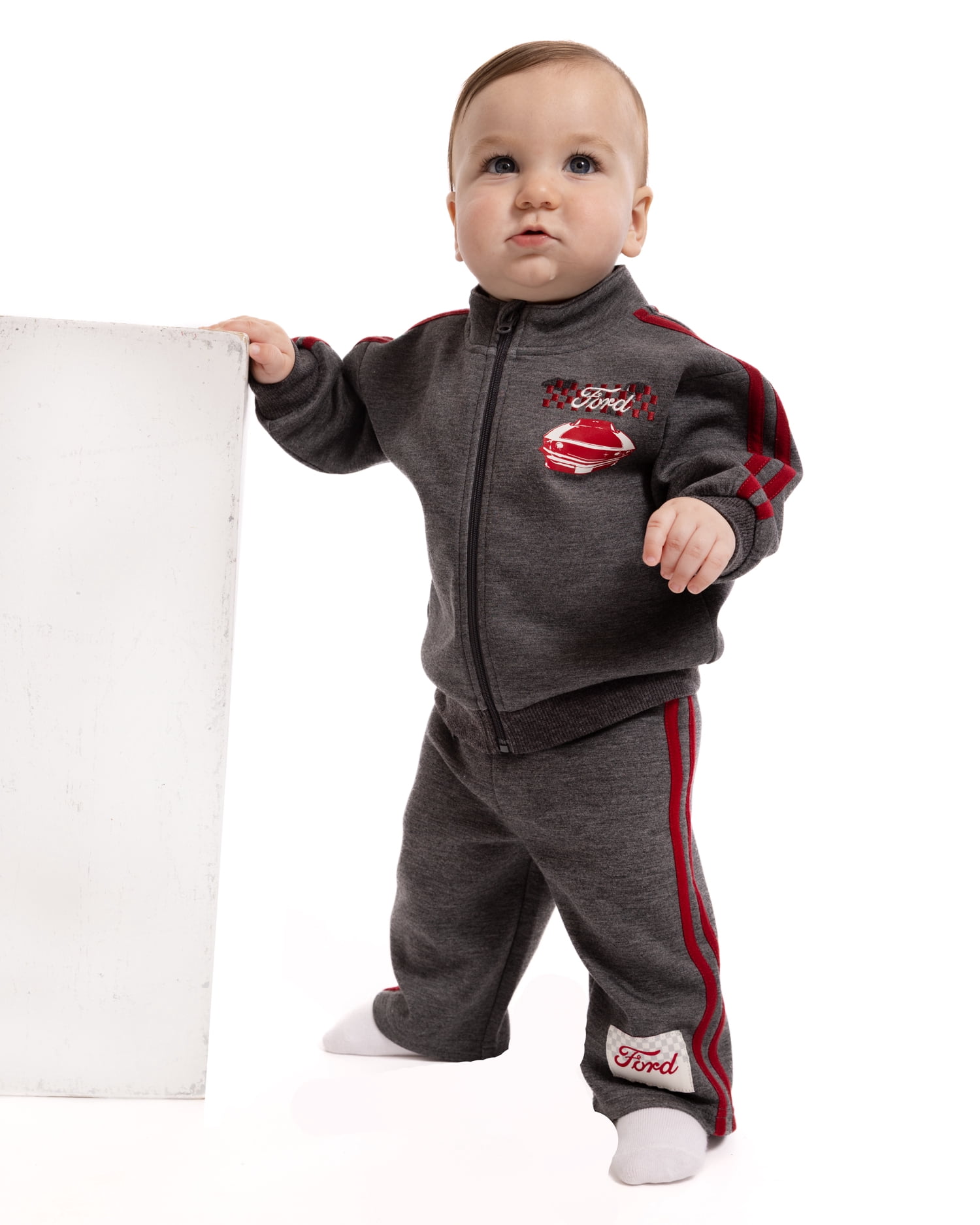Ford Mustang Baby Boys Full Zip Tracksuit, 2-Piece, Sizes 0/3M-24M